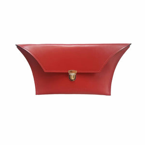 Red Leather Clutch Bag