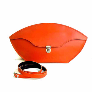 Orange Clutch Bag with Strap